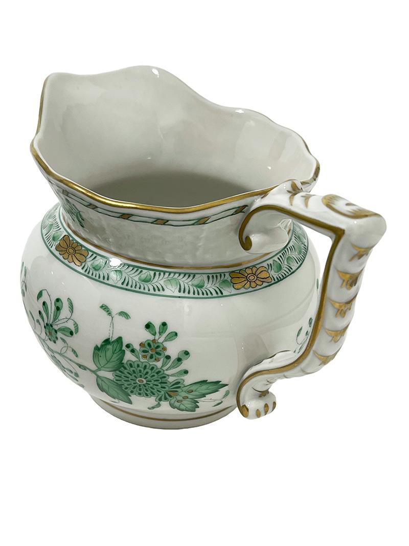 Porcelaine Service à thé Herend Hongrie pour 12 personnes, motif panier vert indien en vente