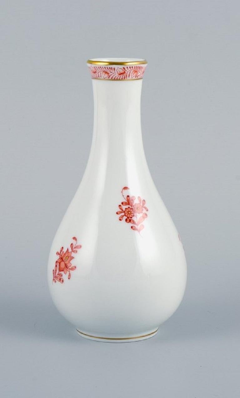Herend, Hungary, porcelain vase, hand painted with orange flowers.
Mid-20th Century.
Perfect condition.
Marked.
Dimensions: D 8.0 x H 16.0 cm.