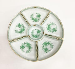 Herend "Indian Basket Green" Hors d'Oeuvres Set