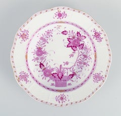 Herend, Indian Basket Raspberry, Hungary, Set of Six Large Deep Plates