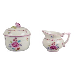 Herend, large sugar bowl and large creamer in porcelain.