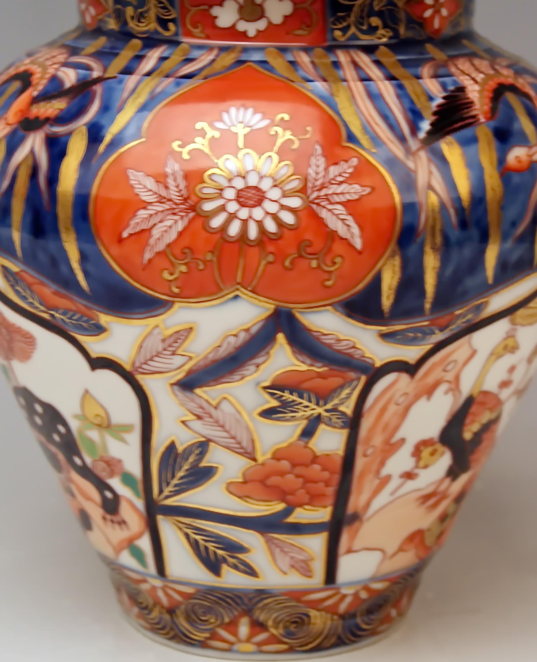 Hand-Painted Herend Lidded Vase Foo Dog Chinese Style Vintage Made 1900