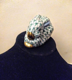 Herend of Hungary Hand Painted Rabbit with 24k Gold Accents