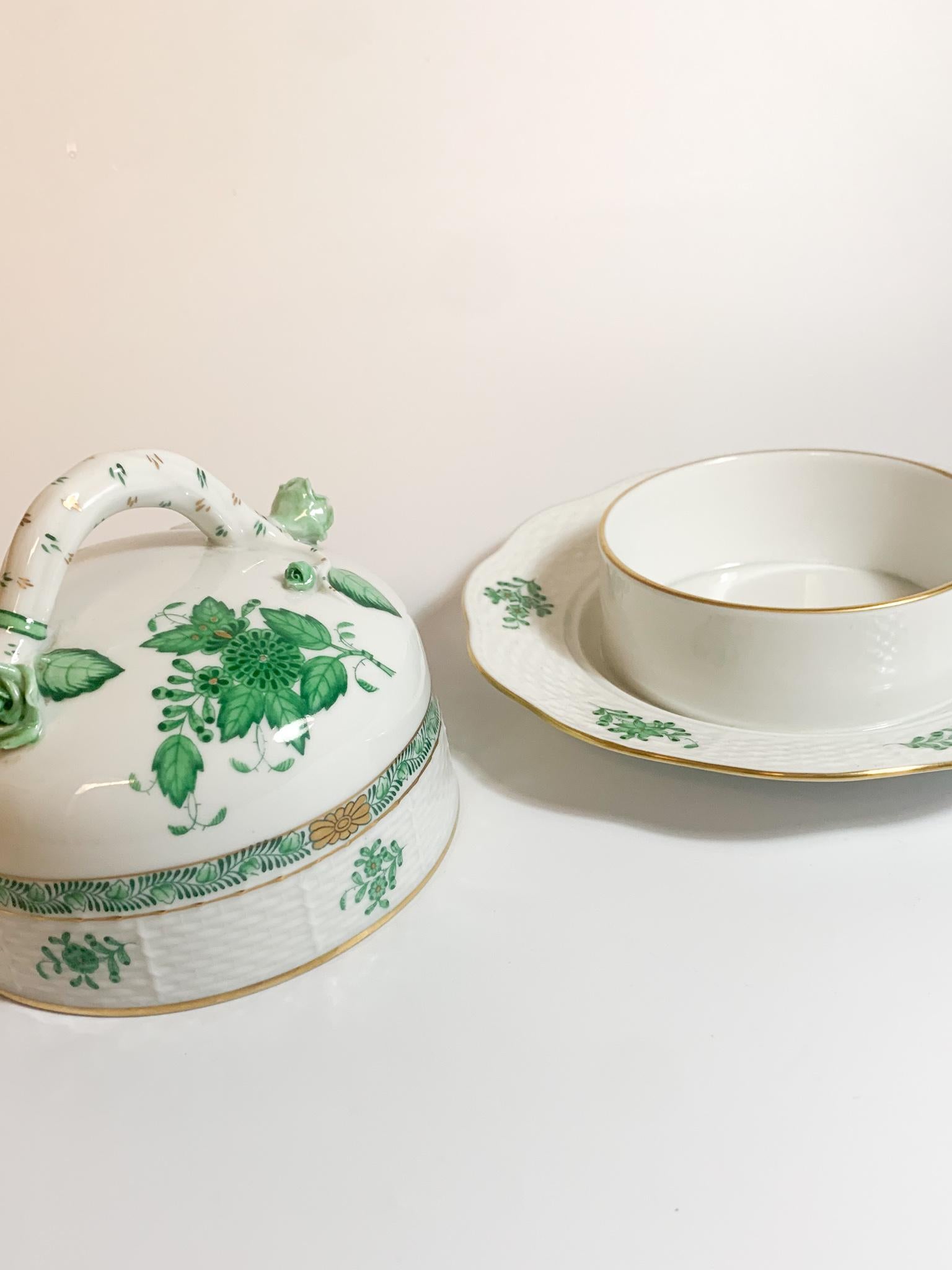 Herend Porcelain Butter Dish with Ivy Pattern from the 1950s 4