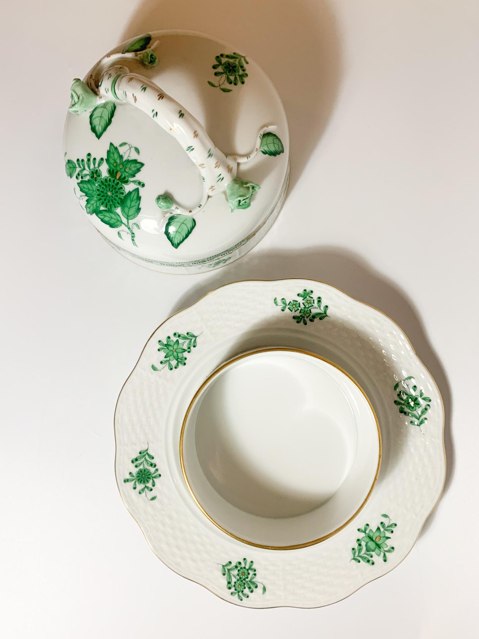 Herend Porcelain Butter Dish with Ivy Pattern from the 1950s 5