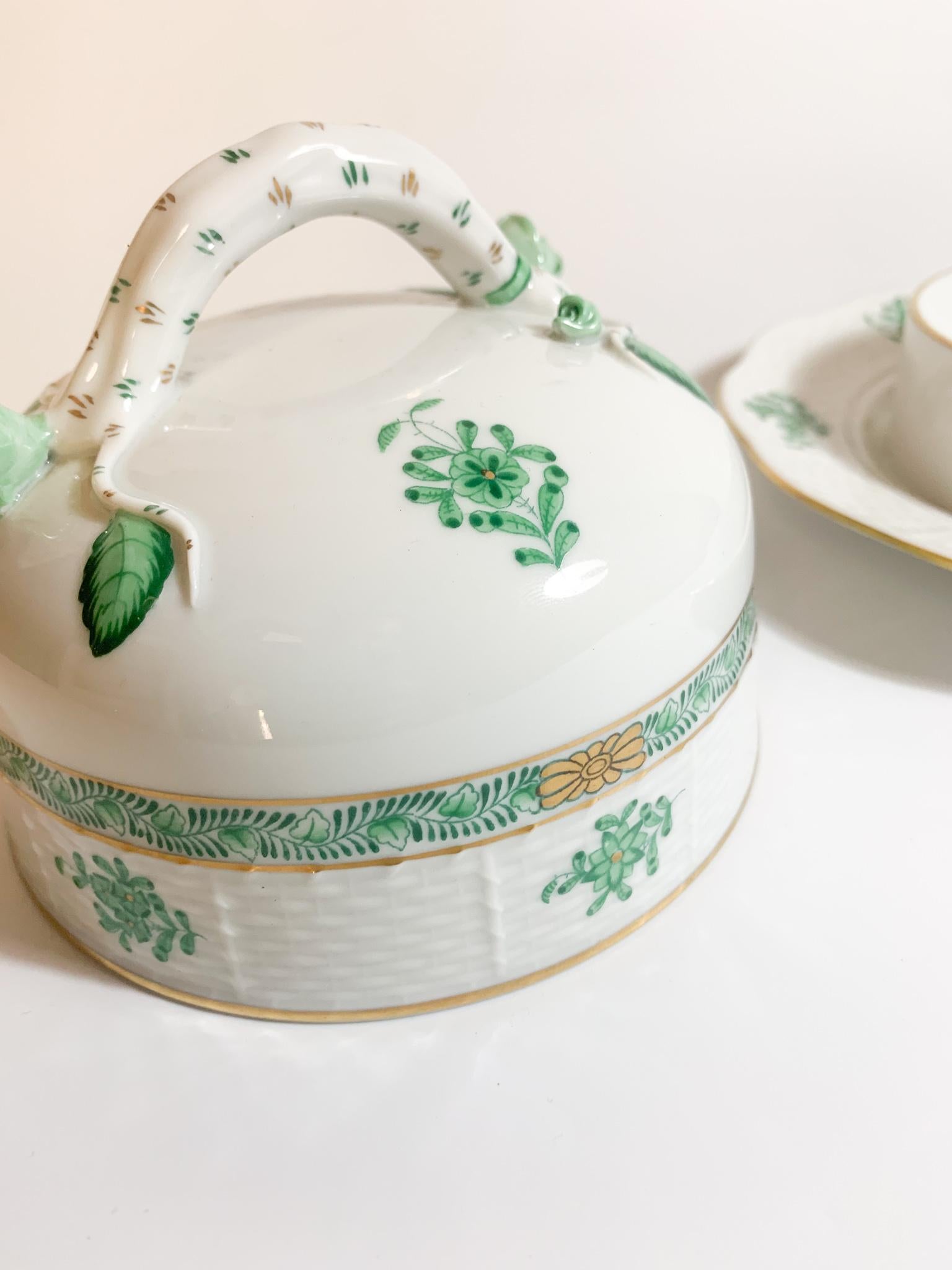 Herend Porcelain Butter Dish with Ivy Pattern from the 1950s 6