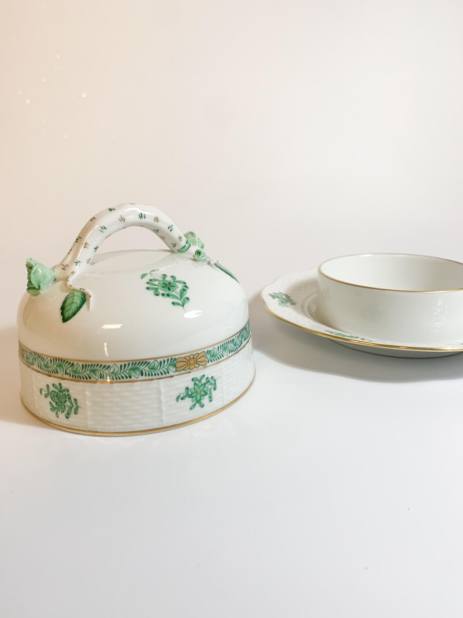 Herend Porcelain Butter Dish with Ivy Pattern from the 1950s 7