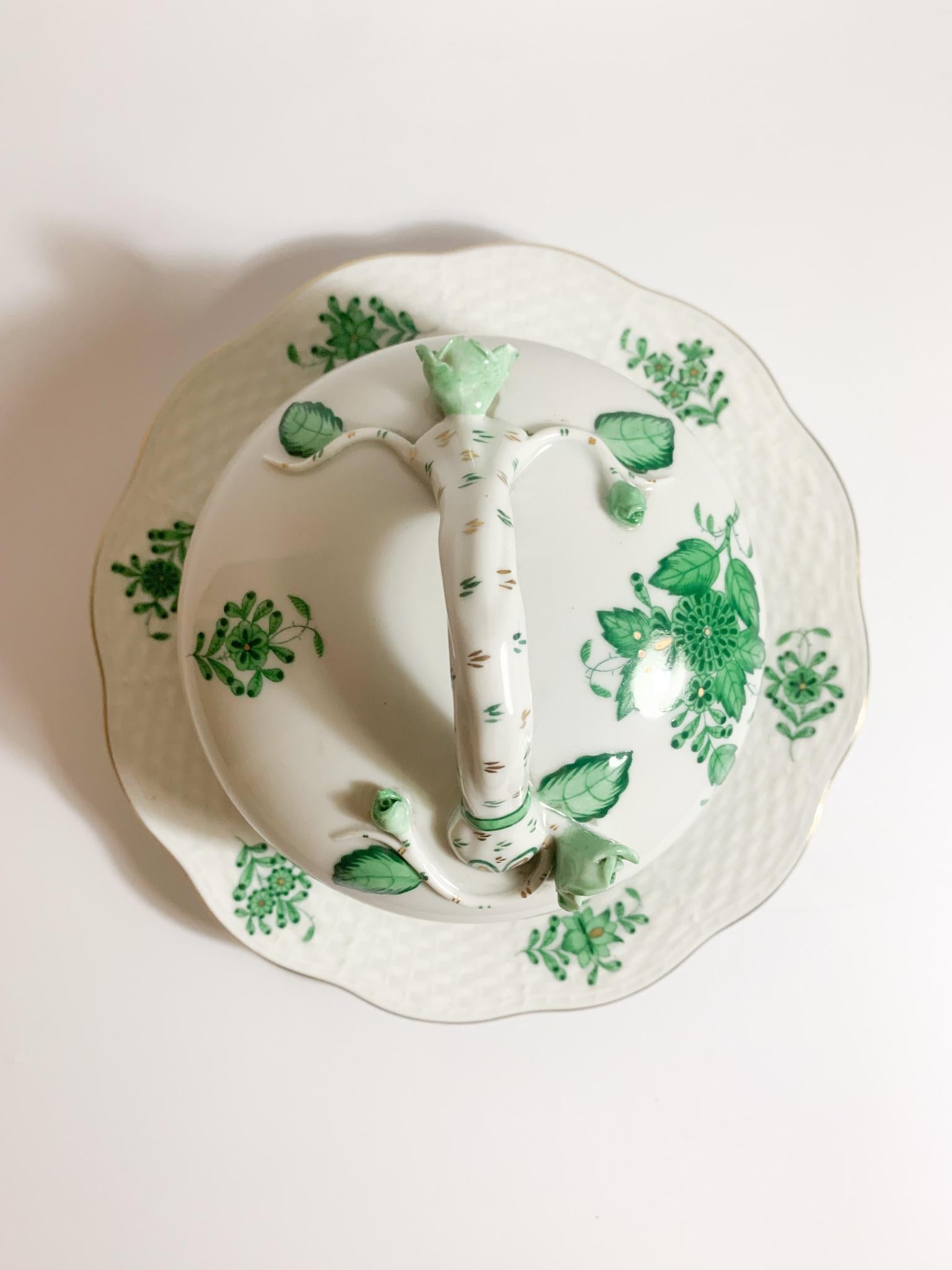 Herend Porcelain Butter Dish with Ivy Pattern from the 1950s 9