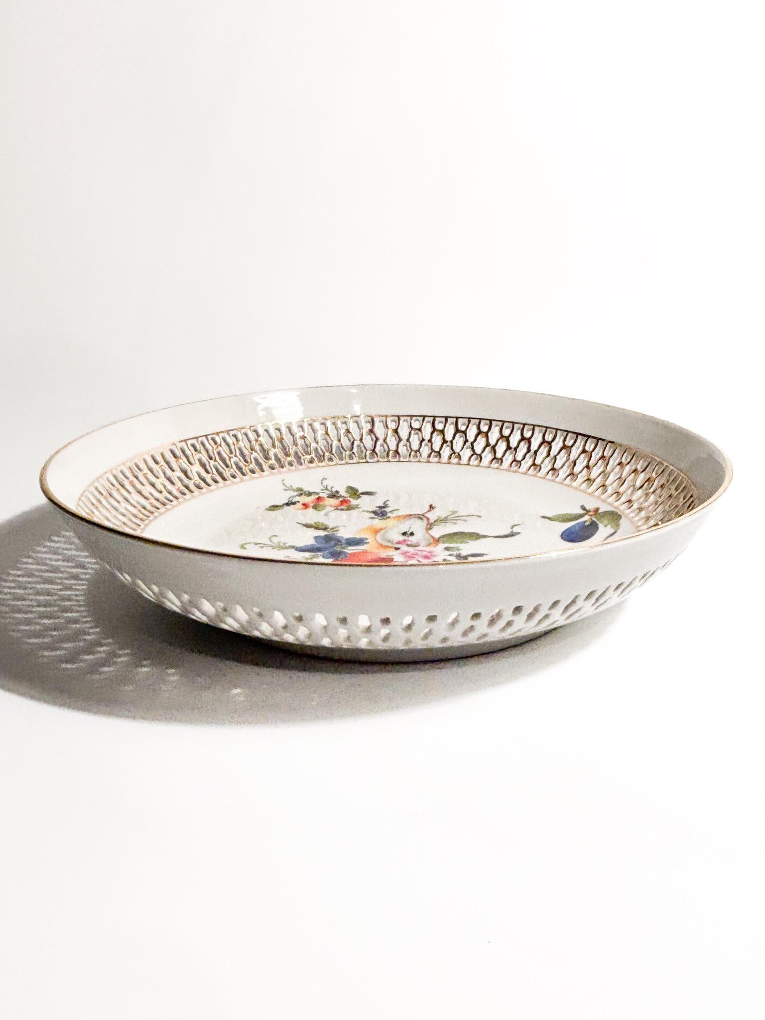 Mid-20th Century Herend Porcelain Centerpiece with Fruit Motif from the 1960s