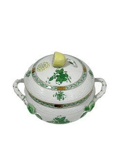 Herend Porcelain "Chinese Bouquet Apponyi Green" Small/Mini Tureen with Handles