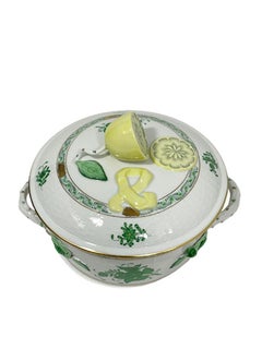 Herend Porcelain "Chinese Bouquet Apponyi Green" Small/Mini Tureen with Handles