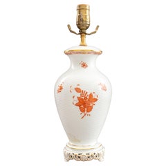 Retro Herend Porcelain "Chinese Bouquet"  Lamp