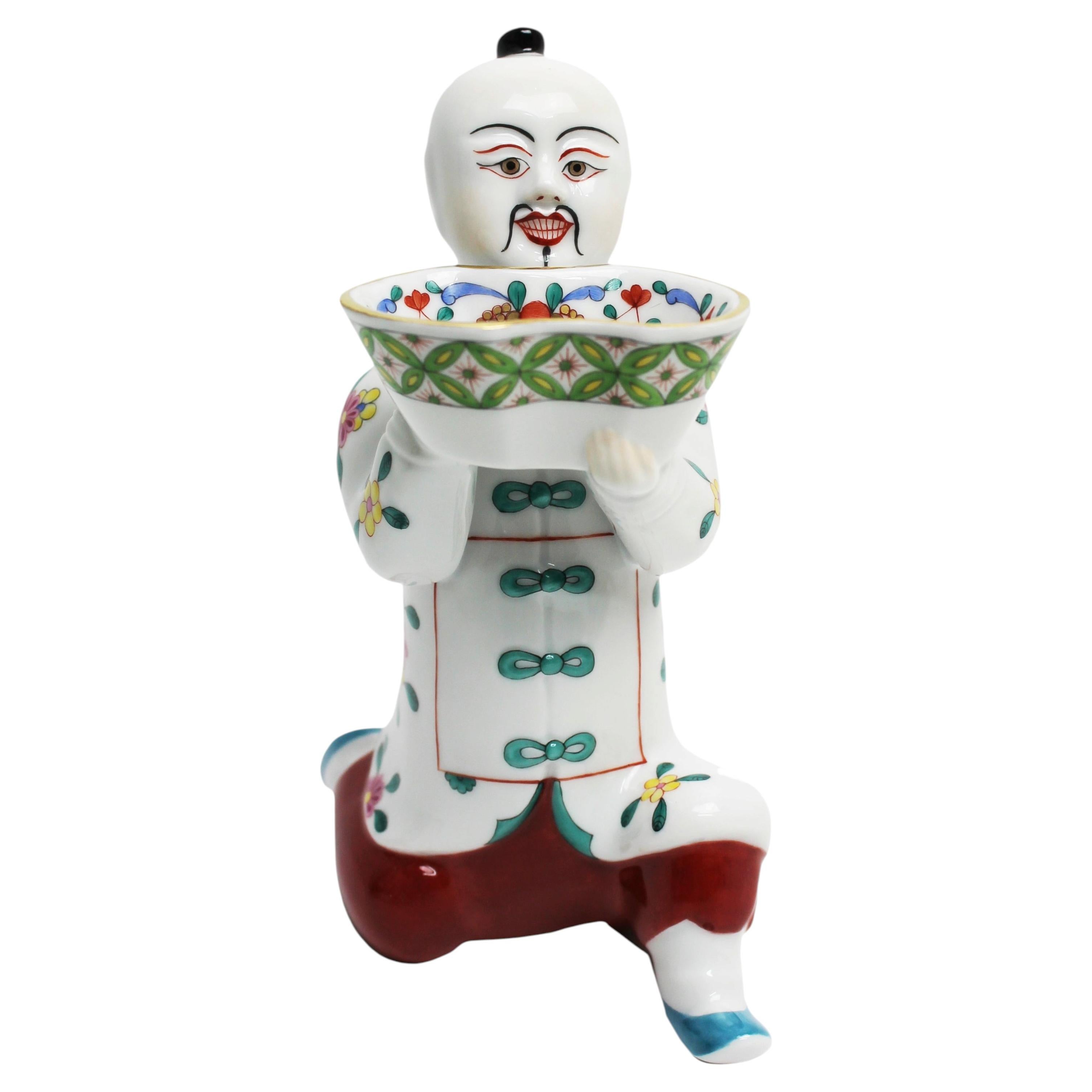 Pre-owned Herend Porcelain Chinese Figurine In Gray