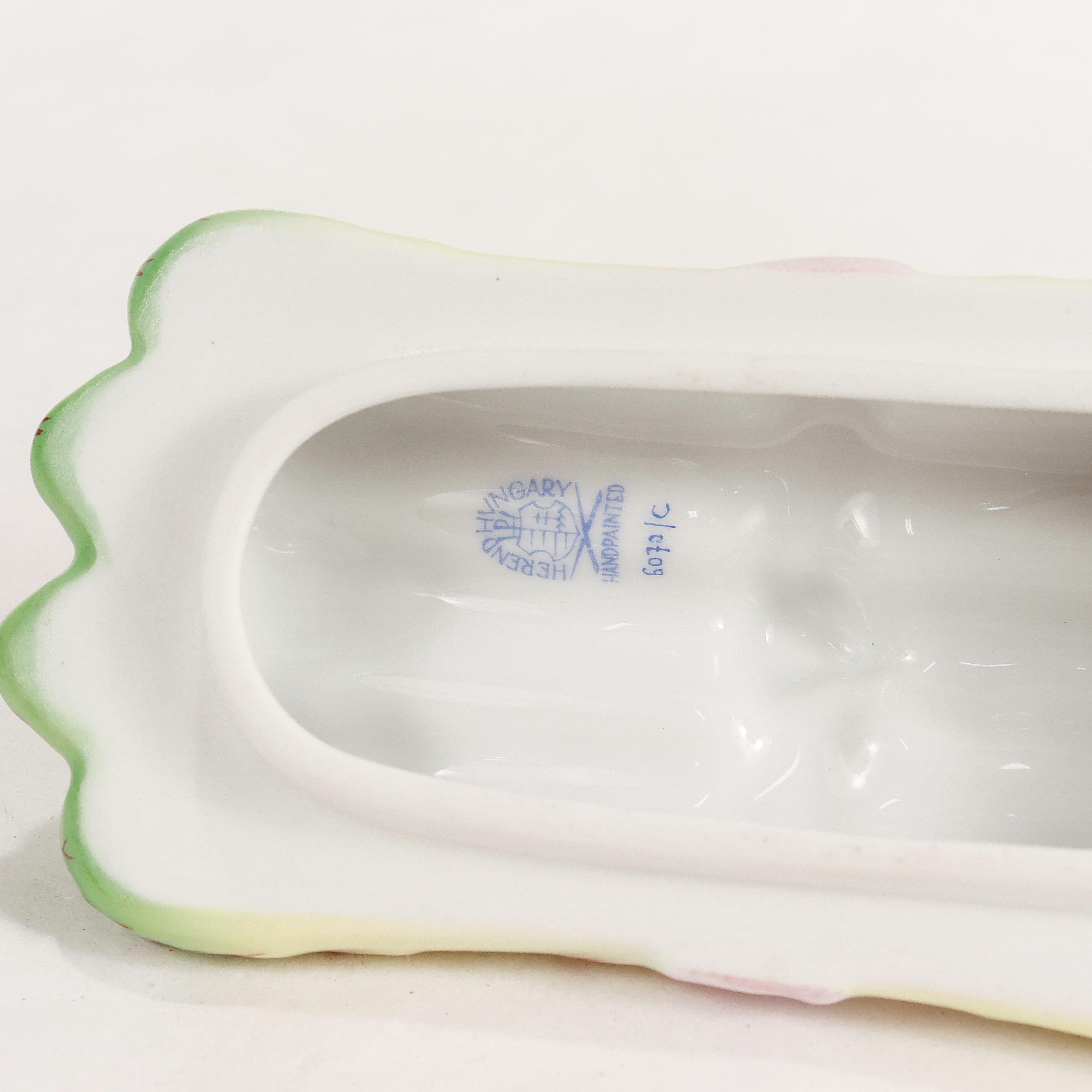 Herend Porcelain Figural Asparagus Covered Box Model No. 6070/C  For Sale 7