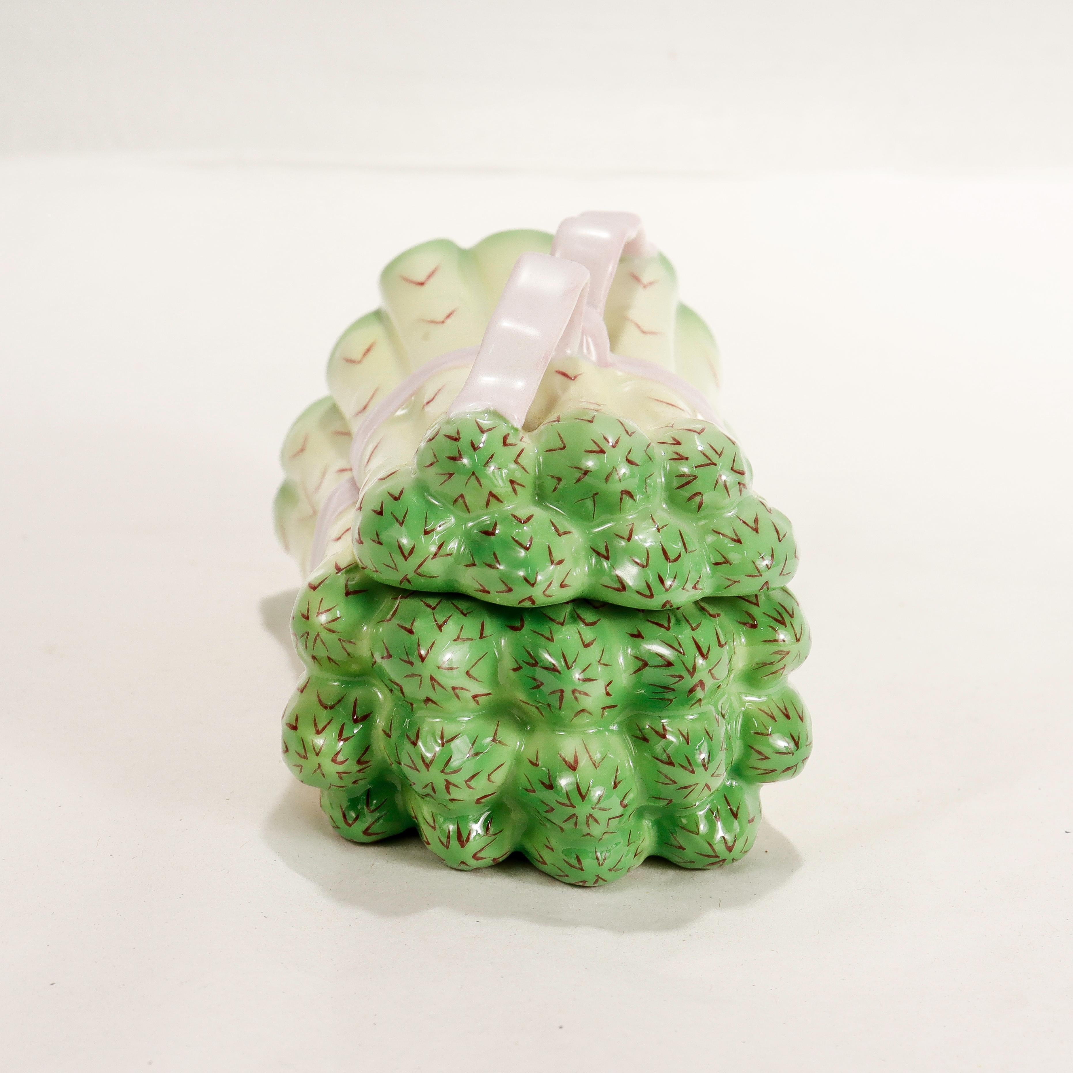Herend Porcelain Figural Asparagus Covered Box Model No. 6070/C  For Sale 2