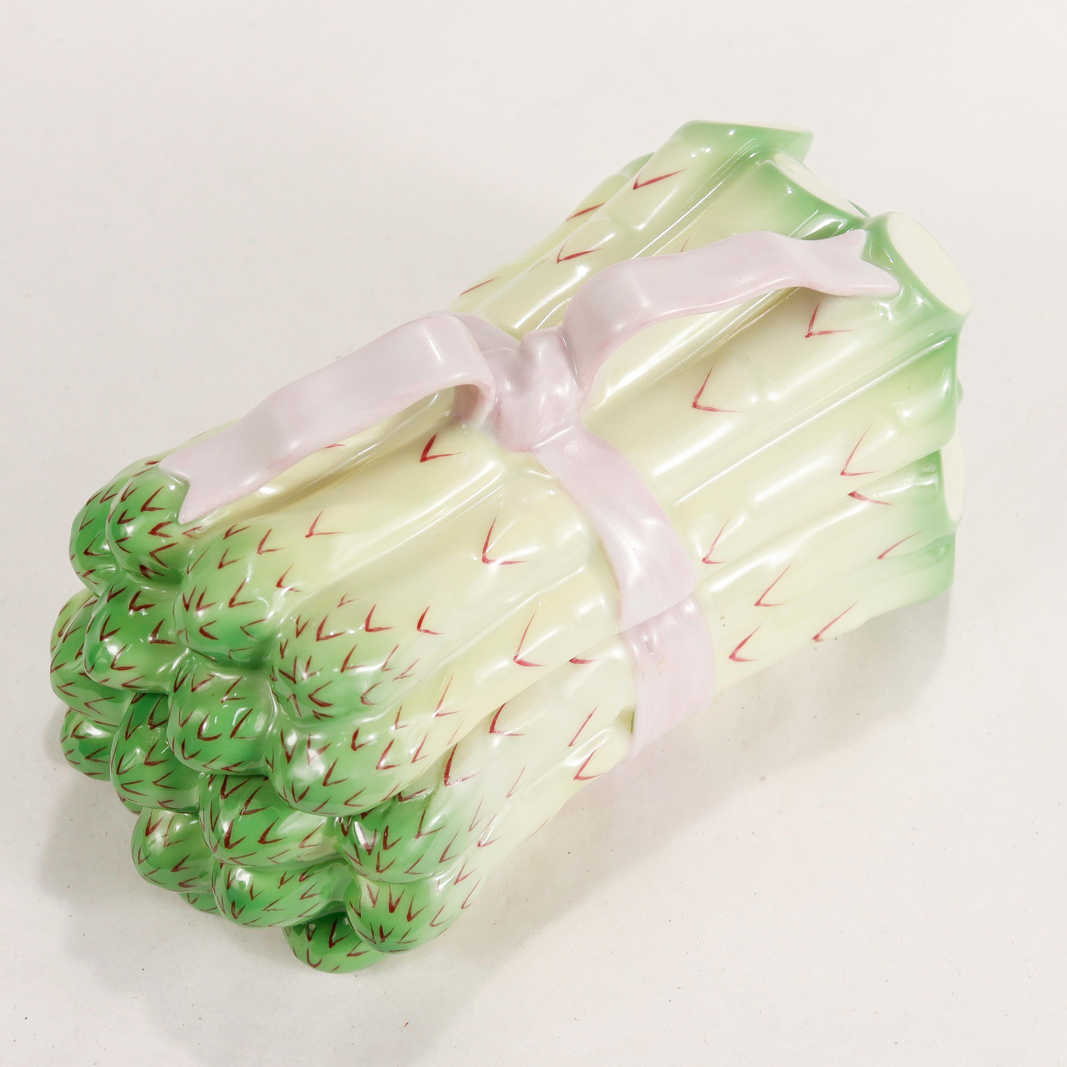 Herend Porcelain Figural Asparagus Covered Box Model No. 6070/C  For Sale 3