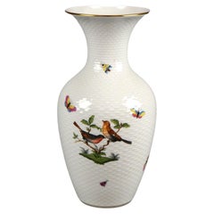 Herend Porcelain Floral, Butterfly & Bird Decorated Vase 20th C
