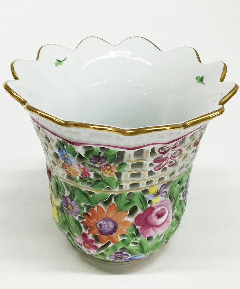 Herend Porcelain, Hungary Double Walled Vase at 1stDibs herend