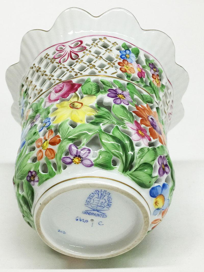 Herend Porcelain, Hungary Double Walled Vase at 1stDibs herend
