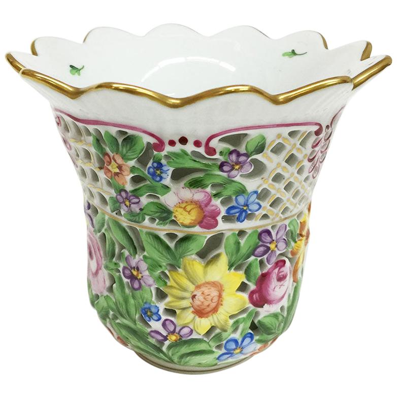 Herend Porcelain, Hungary Double Walled Vase at 1stDibs herend