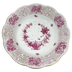 Herend Porcelain "Indian Basket Purple" Extreme Large Wall Plate, "20 Inch"