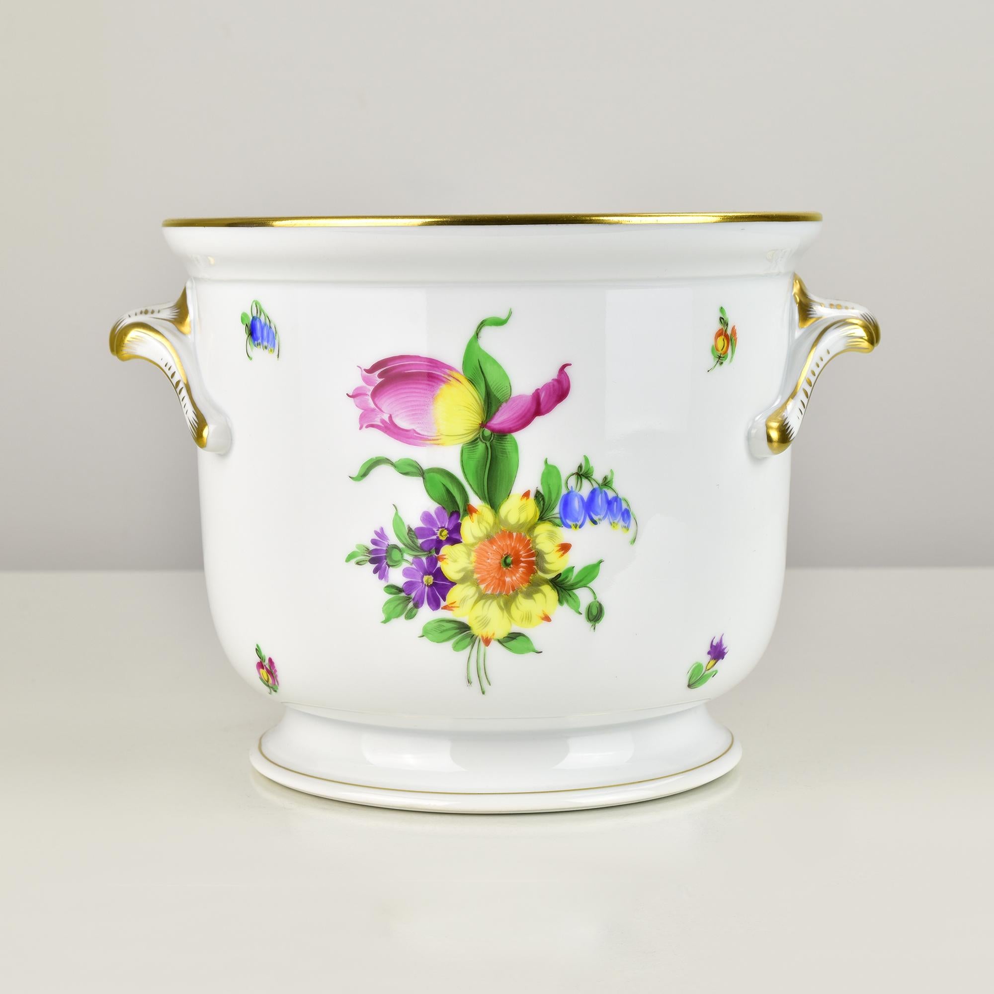Hungarian Herend Porcelain Planter Cachepot Flower Pot Jardiniere For Sale