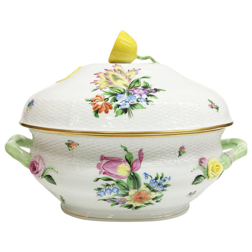 Herend Porcelain "Printemps Pattern" Tureen with Handles, Hungary