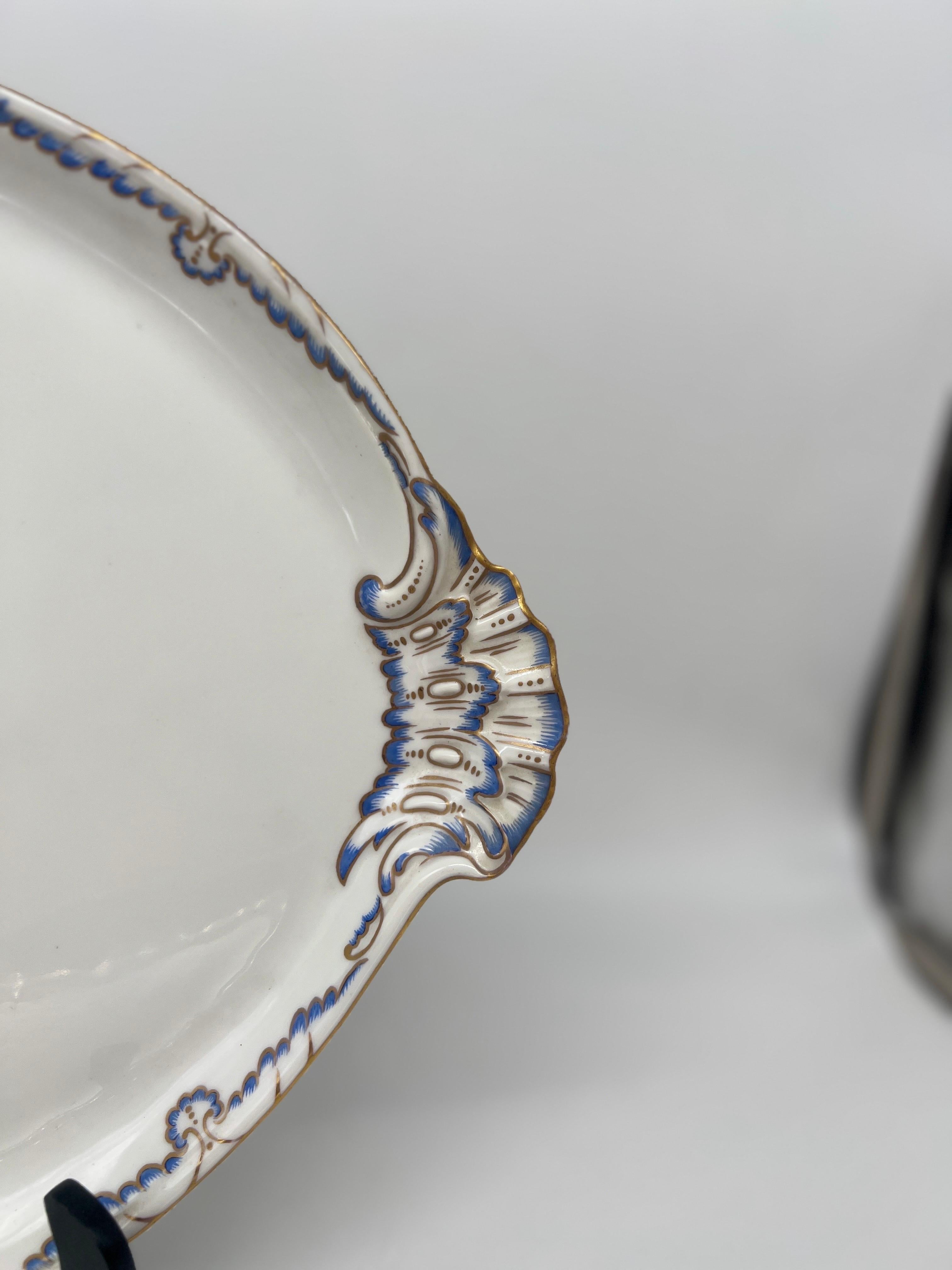 Hungarian Herend Porcelain Puce Classical & Shell Bordered Platter Circa 1916 For Sale