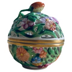 Herend Porcelain Reticulated Potpourri Small Lidded Box