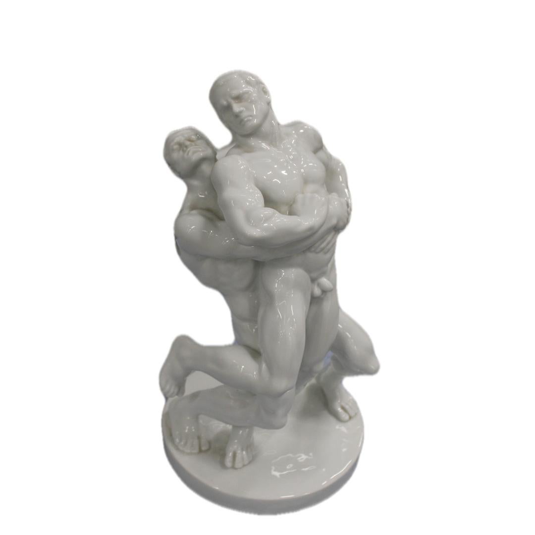 Herend Porcelain Sculpture of Olympic Wrestlers  3