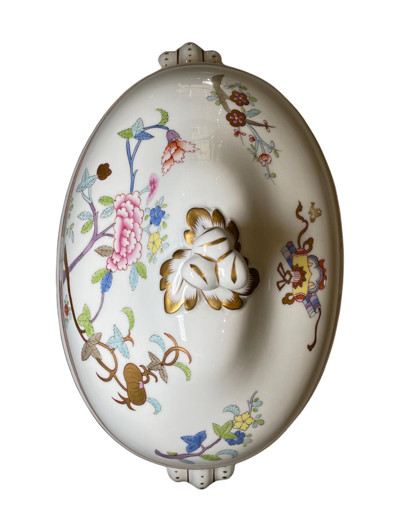 Herend Porcelain Set of Oval Soup Tureen and Large Platter 1