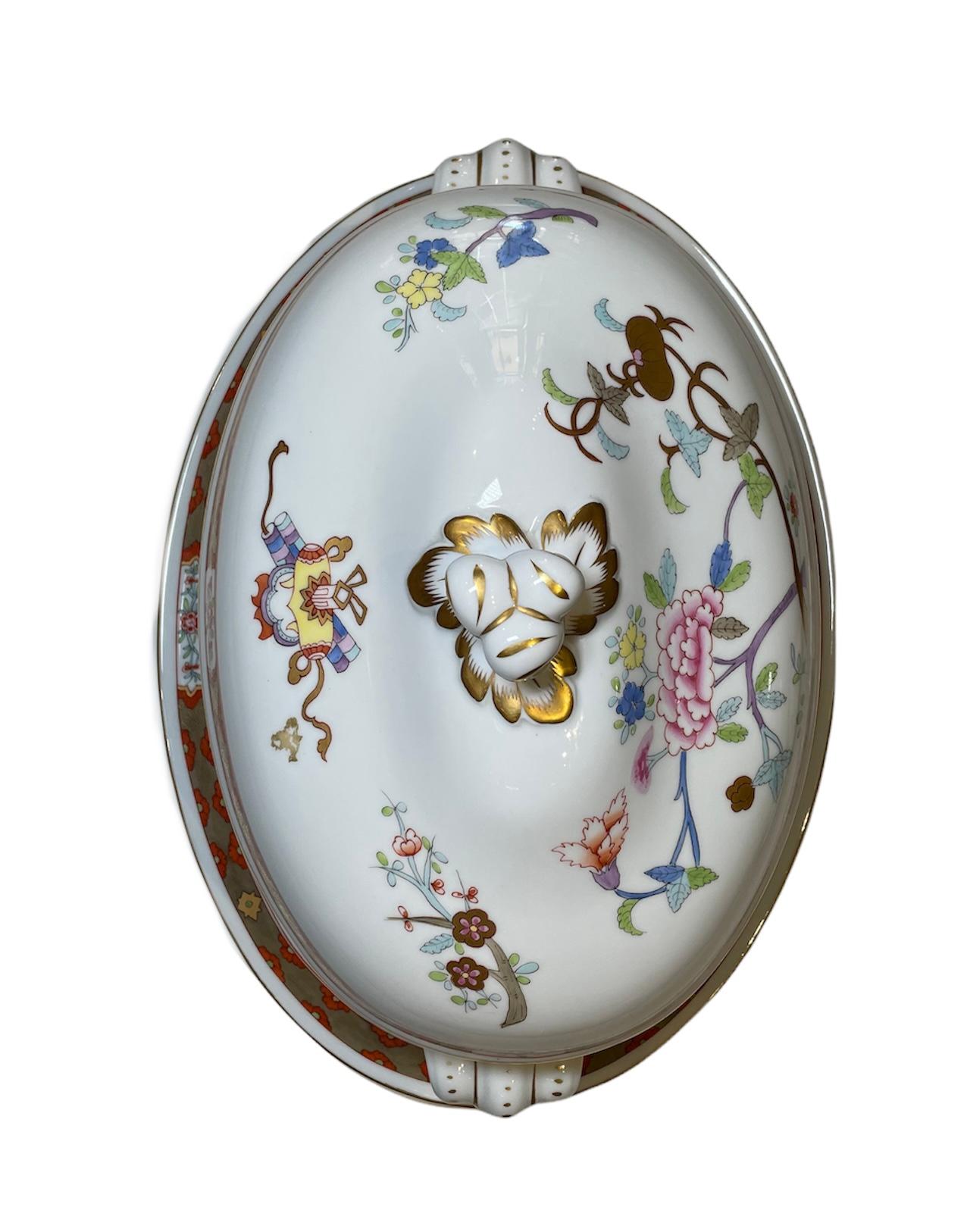 Herend Porcelain Set of Oval Soup Tureen and Large Platter 4