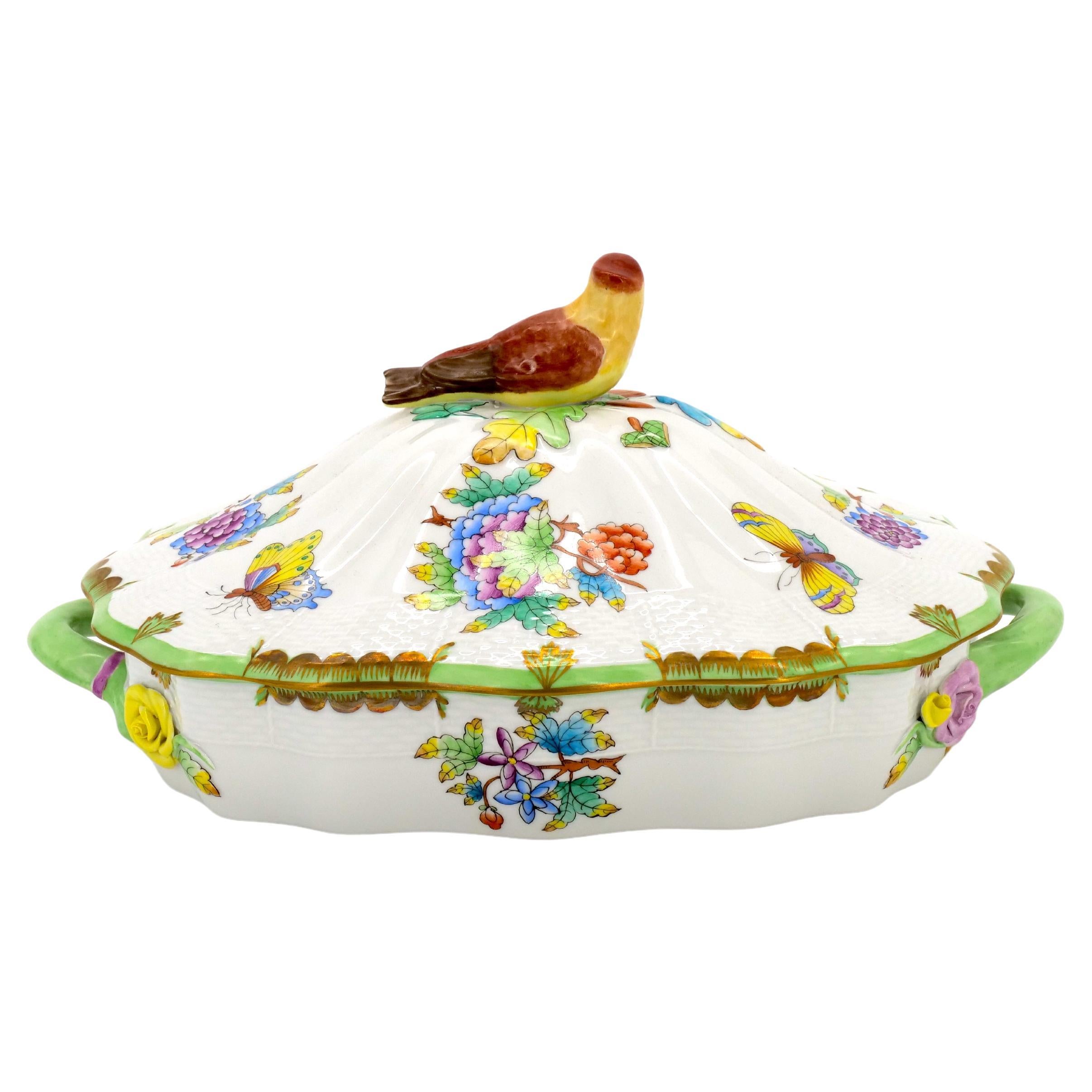 Gilt Herend Porcelain Tableware Covered Bowl / Tureen