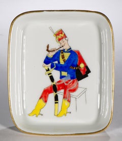 Herend Porcelain Vintage Jewelry Tray Dish, Hadik Hussar Decor