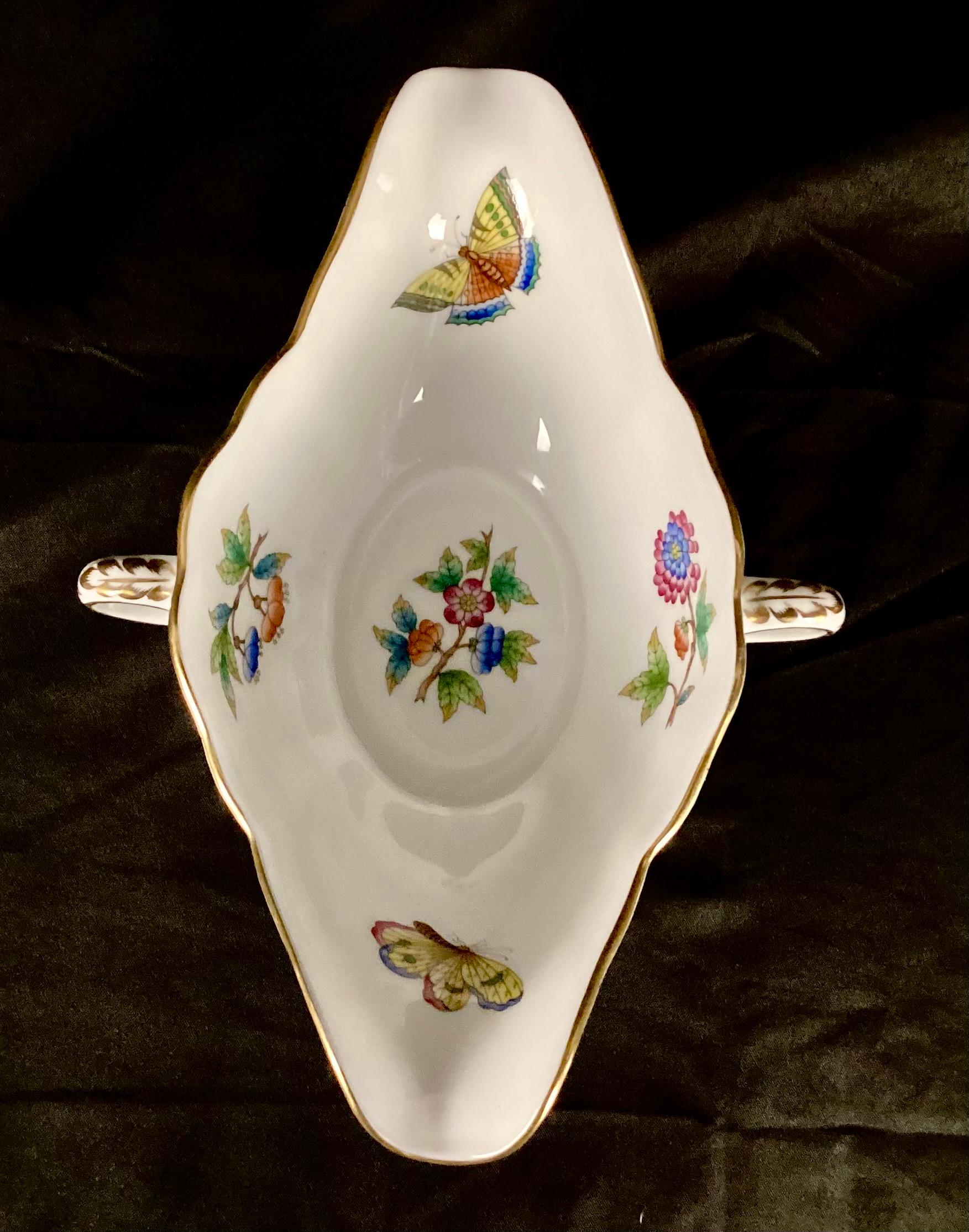 20th Century Herend Queen Victoria Gravy Boat For Sale
