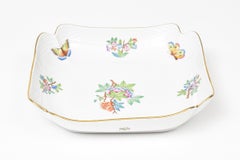Herend Queen Victoria Older Shallow Square Fruit or Salad Serving Bowl