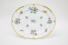 Herend Queen Victoria Pattern Large Platter Vintage Vibrant Hand Painting