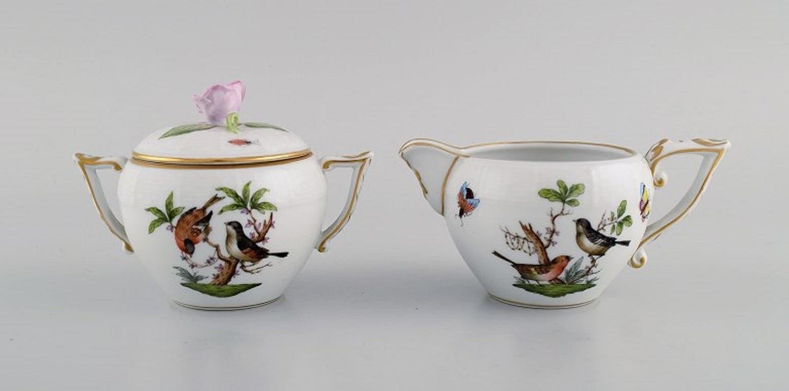 20th Century Herend Rothschild Bird Coffee Service in Hand-Painted Porcelain for Six People