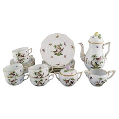 Herend Rothschild Bird Coffee Service in Hand-Painted Porcelain for Six People