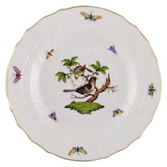 Assiette à dîner Herend Rothschild avec oiseaux en porcelaine peinte à la main, milieu du 20e siècle