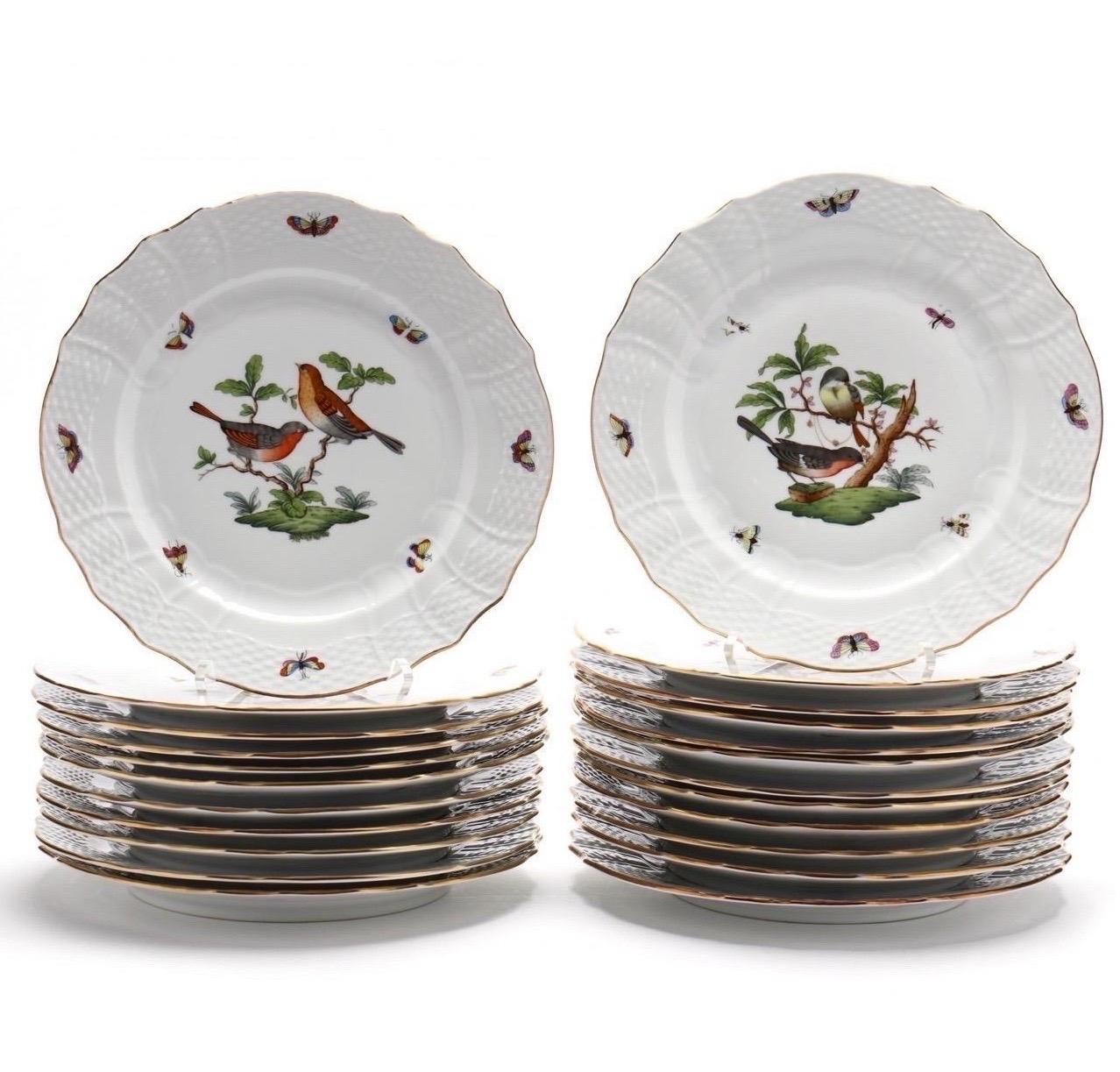 Service de table Herend Rothschild Bird ~ 60 pièces ~ 12 couverts Bon état - En vente à New York, NY