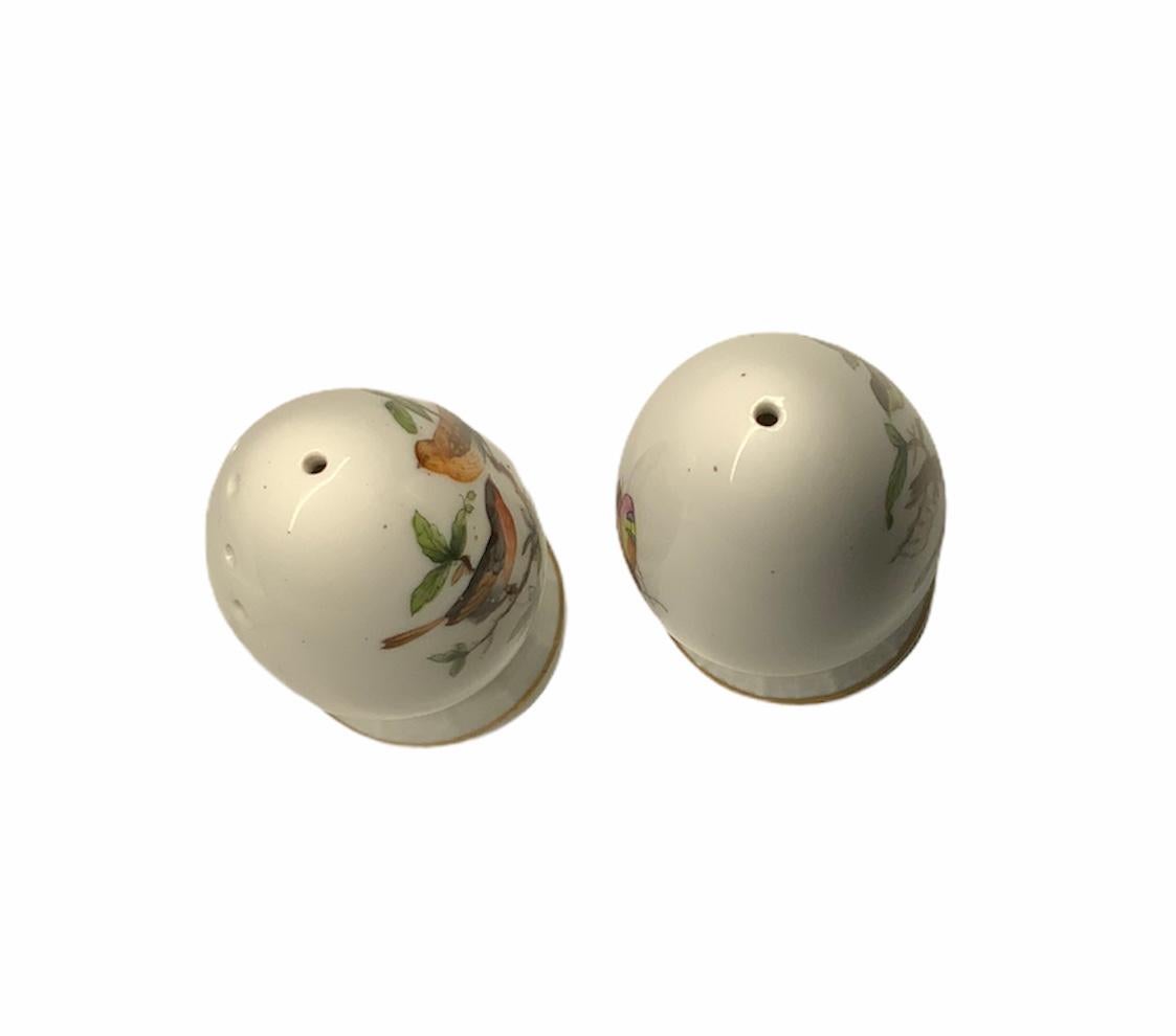 Art Nouveau Herend Rothschild Hand Painted Porcelain Pair of Salt and Pepper Shakers