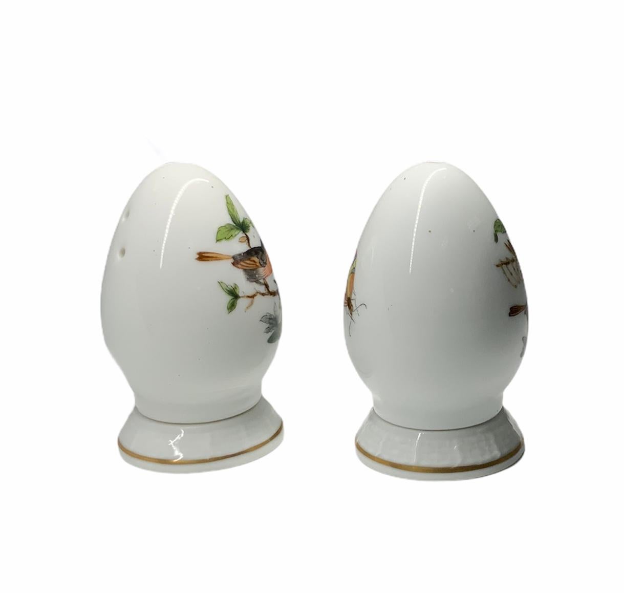 Hungarian Herend Rothschild Hand Painted Porcelain Pair of Salt and Pepper Shakers