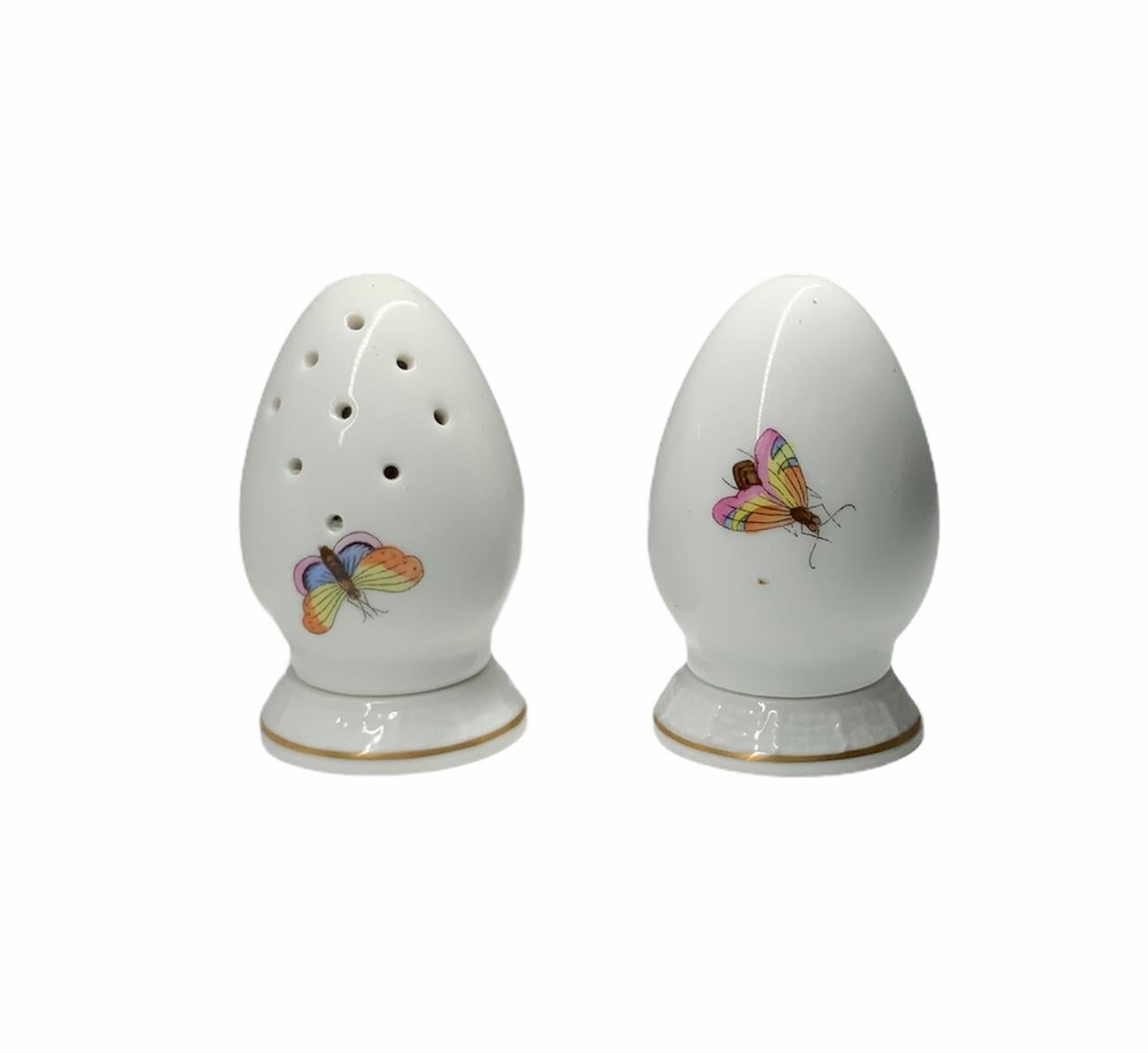 Hand-Painted Herend Rothschild Hand Painted Porcelain Pair of Salt and Pepper Shakers