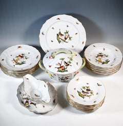 Service de table Herend Rothschild Oiseaux pour 8 personnes, Hongrie, 20e siècle