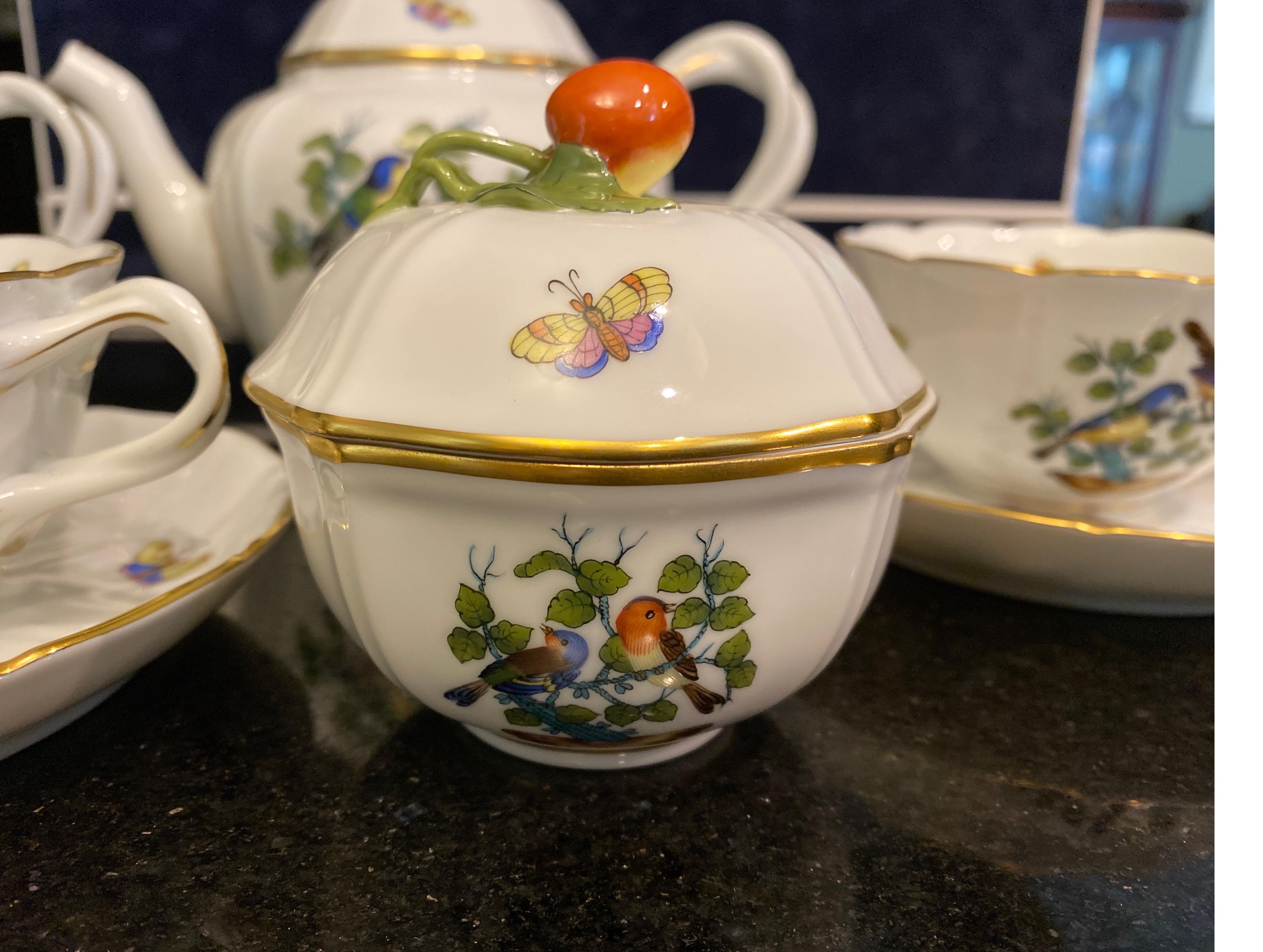 Hungarian Herend Rothschild Tea for Two Set