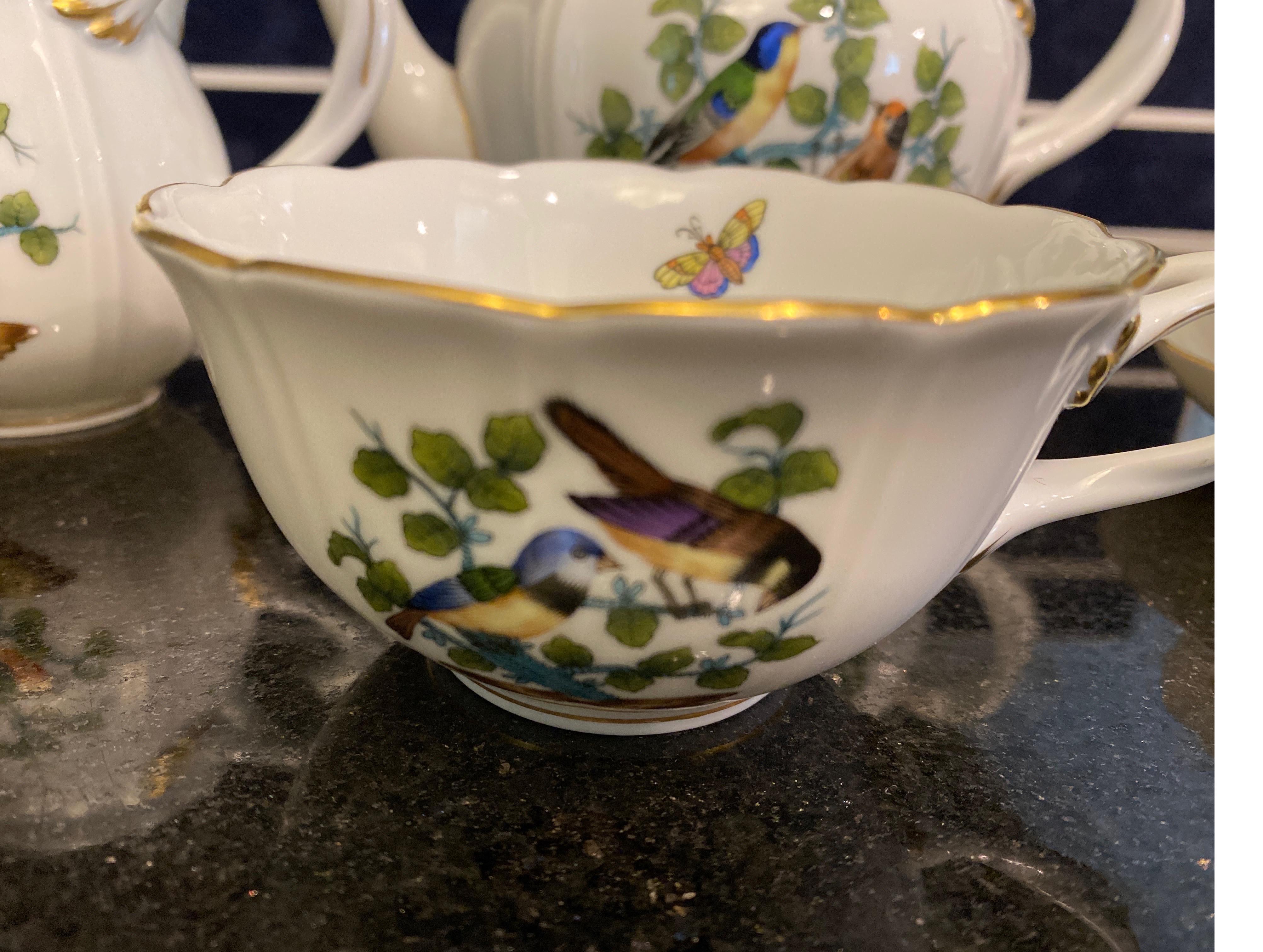Late 20th Century Herend Rothschild Tea for Two Set