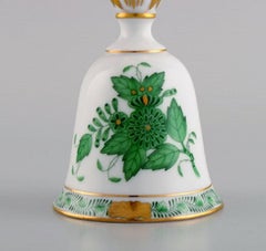 Herend Table Bell in Hand-Painted Porcelain with Floral and Gold Decoration