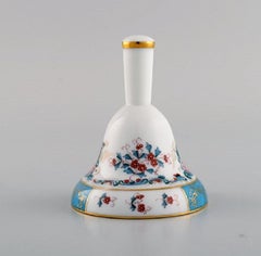 Herend Table Bell in Hand-Painted Porcelain with Flowers and Gold Decoration