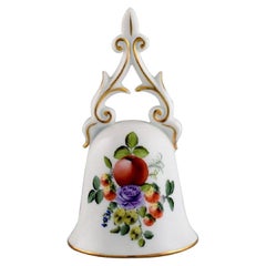 Herend Table Bell in Hand-Painted Porcelain with Flowers and Gold Decoration